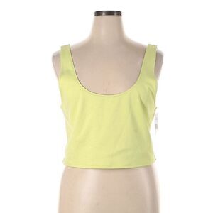 Good American Women's Sleeveless Scuba Crop Tank Top Key Lime Size 7 XXL New